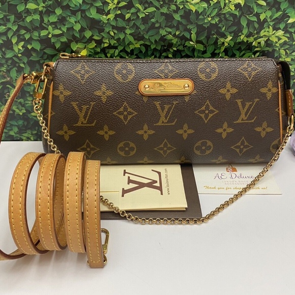 β€οΈβπ©ΉSOLDβ€οΈβπ©Ή Louis Vuitton Eva Monogram Chain Clutch Purse Crossbody (AA3102) - Picture 14 of 16